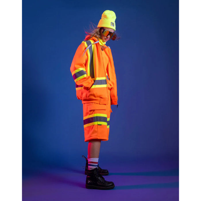 Forcefield® Women's Hi Vis Safety Hoodie with Detachable Hood - Orange - WP844