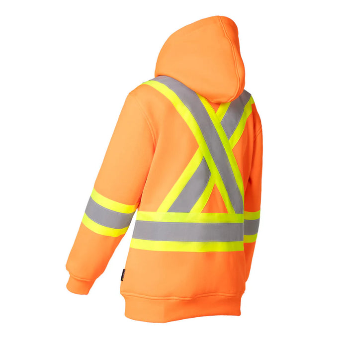 Forcefield® Women's Hi Vis Safety Hoodie with Detachable Hood - Orange - WP844