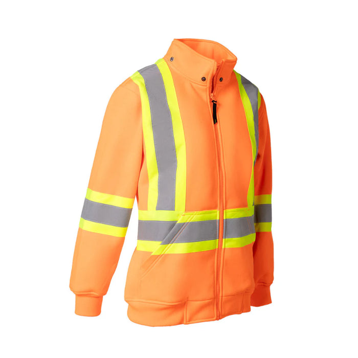 Forcefield® Women's Hi Vis Safety Hoodie with Detachable Hood - Orange - WP844