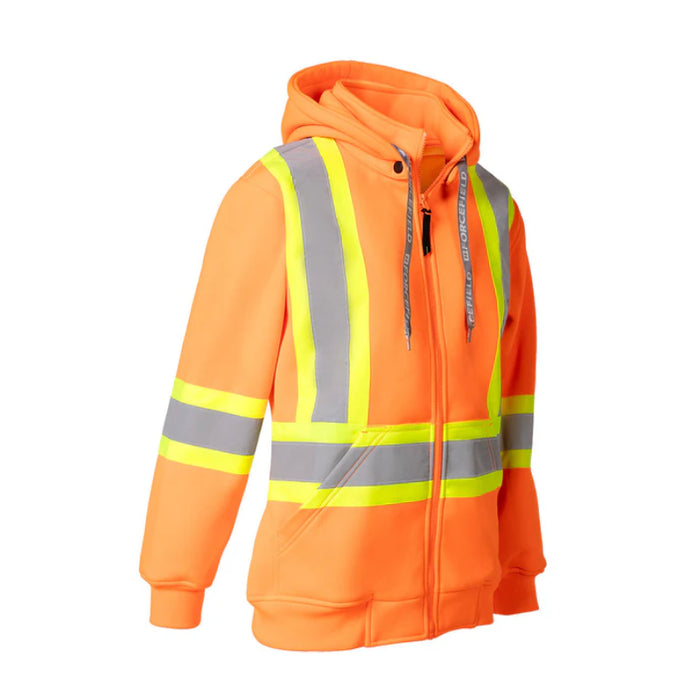 Forcefield® Women's Hi Vis Safety Hoodie with Detachable Hood - Orange - WP844
