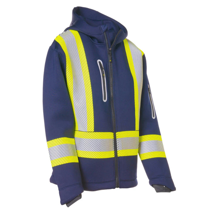 Forcefield® Women's Safety Zip-Up Softshell Hoodie - Navy - WUQ844NV