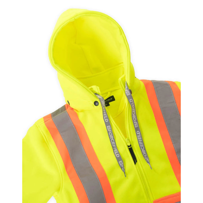 Forcefield® Women's Hi Vis Lime Safety Hoodie with Detachable Hood - WP844LY