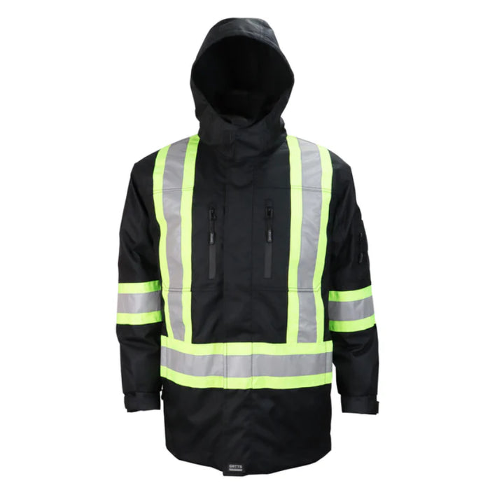 Gatts Workwear® Hi-Vis 4-In-1 Water Resistant Jacket with Reversible/Removable Liner - 830X4