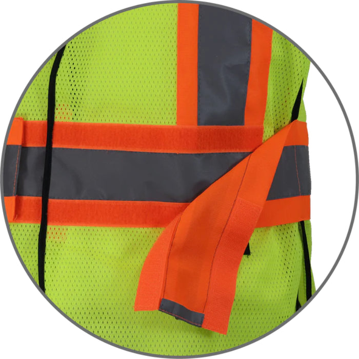 Gatts Workwear® High Visibility 5 Points Tear-Away Mesh Safety Vest - Class 2 Level 2 - 500X4