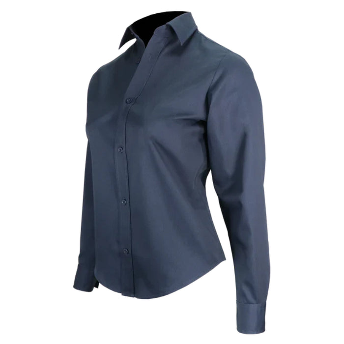 Gatts Workwear® Women's Stretch Long Sleeve Work Shirt - Navy - 623EX