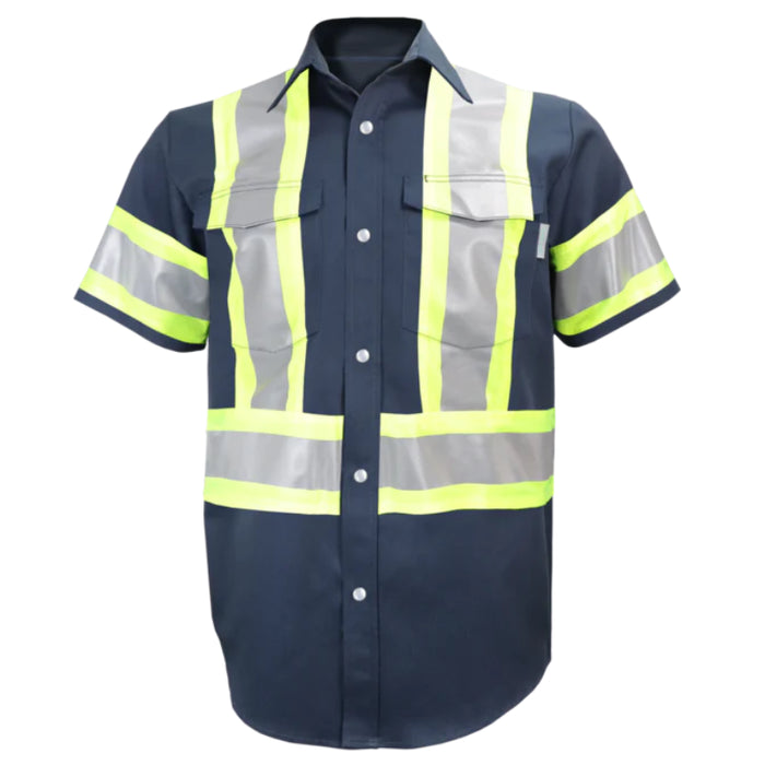 Gatts Workwear® Hi-Visibility Short Sleeve Work Safety Shirt w/Snaps - 650SX4