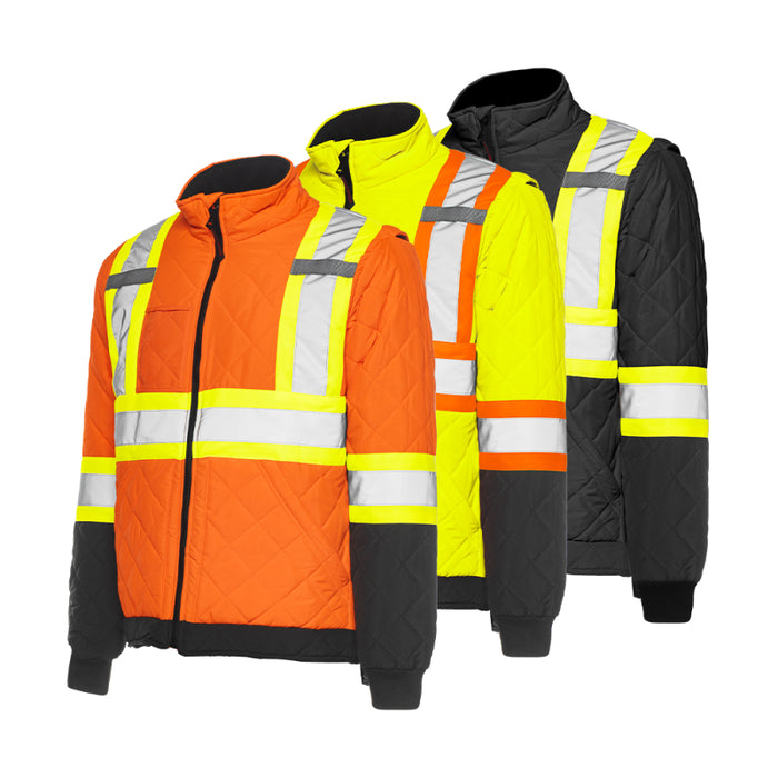 Ground Force® Hi Vis Quilted Freezer Safety Jacket - TJ1
