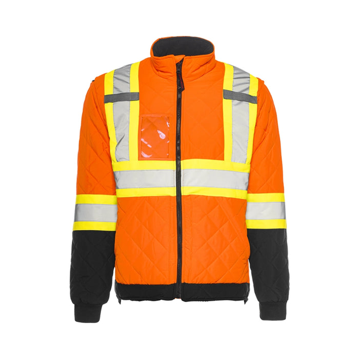 Ground Force® Hi Vis Quilted Freezer Safety Jacket - TJ1