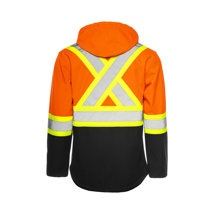 Ground Force® Hi Vis Soft Shell Safety Jacket with Detachable Hood - TJ2