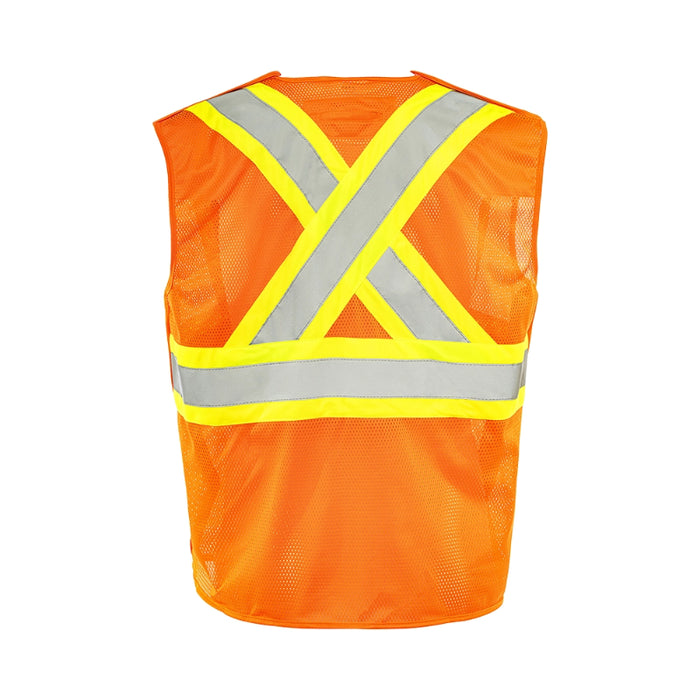 Ground Force® High Visibility 5 Point Tear Away FR Traffic Safety Vest - Orange - TV51