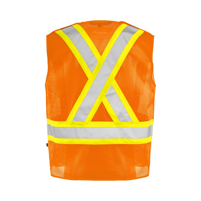 Ground Force® High Visibility 5 Point Tear Away Mesh Traffic Safety Vest - TV3