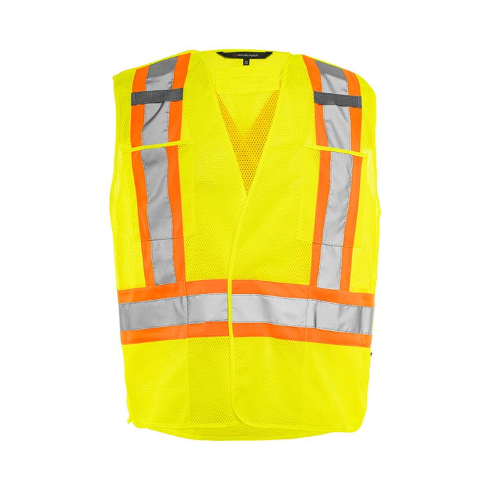Ground Force® High Visibility 5 Point Tear Away Mesh Traffic Safety Vest - TV3