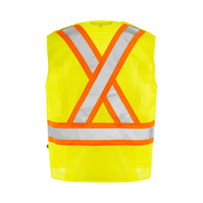 Ground Force® High Visibility 5 Point Tear Away Mesh Traffic Safety Vest - TV3
