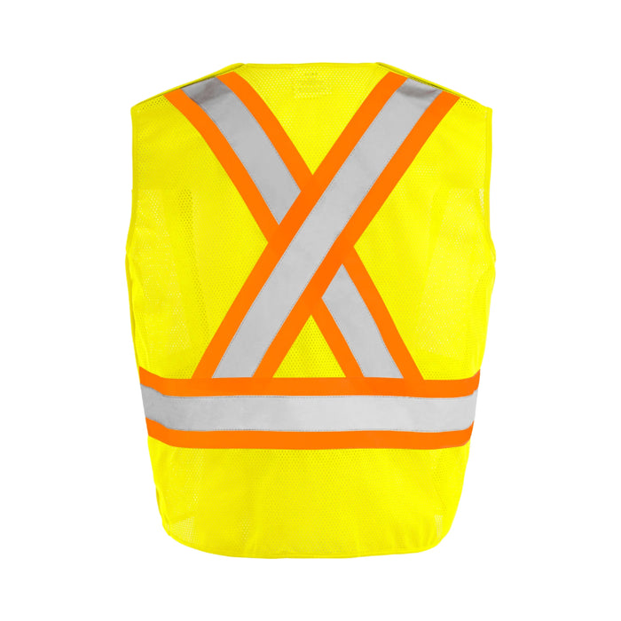 Ground Force® High Visibility 5 Point Tear Away Mesh Traffic Safety Vest - TV5