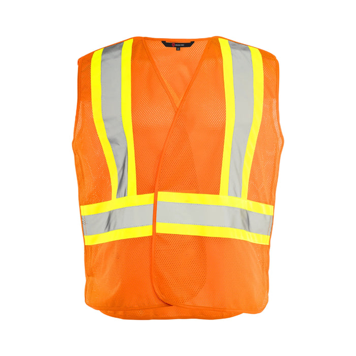 Ground Force® High Visibility 5 Point Tear Away Mesh Traffic Safety Vest - TV5