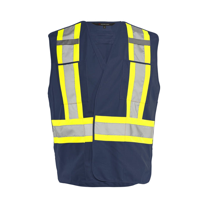 Ground Force® High Visibility 5 Point Tear Away Solid Traffic Safety Vest - TV4