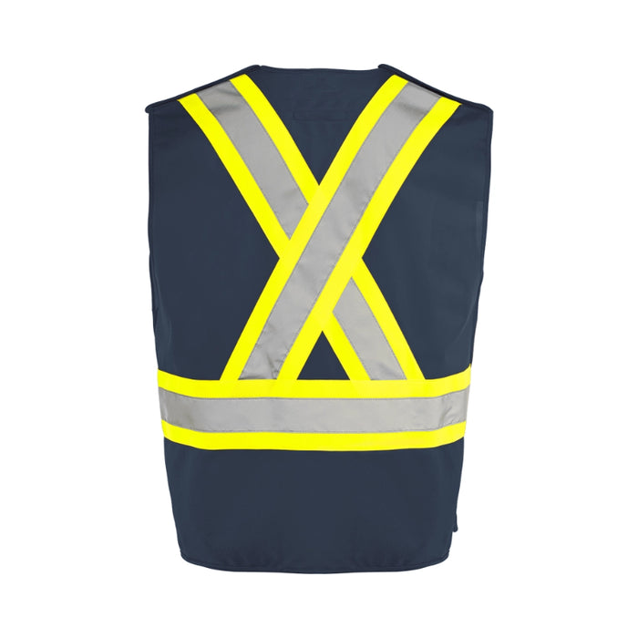 Ground Force® High Visibility 5 Point Tear Away Solid Traffic Safety Vest - TV4