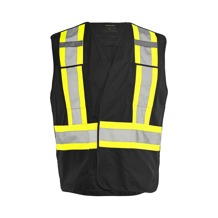 Ground Force® High Visibility 5 Point Tear Away Solid Traffic Safety Vest - TV4
