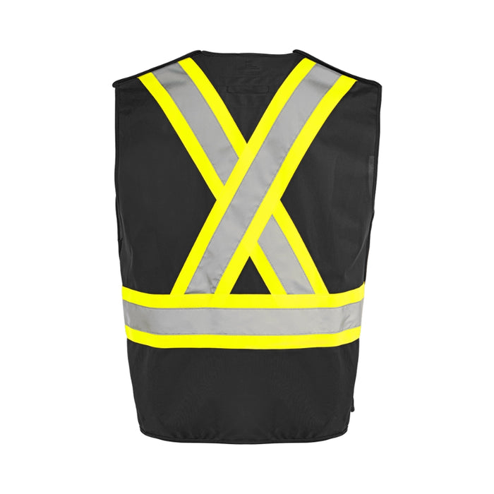 Ground Force® High Visibility 5 Point Tear Away Solid Traffic Safety Vest - TV4