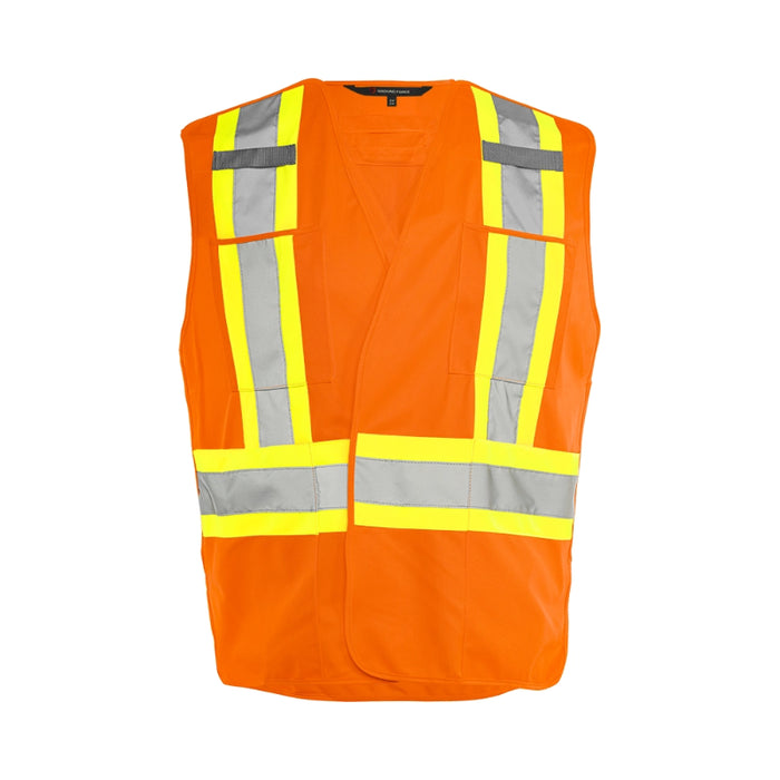Ground Force® High Visibility 5 Point Tear Away Solid Traffic Safety Vest - TV4
