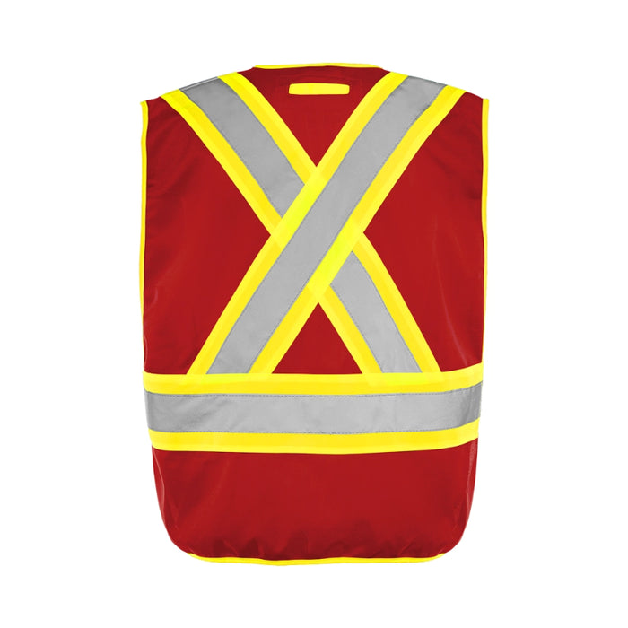 Ground Force® High Visibility 5 Point Tear Away Solid Traffic Vest - TV2