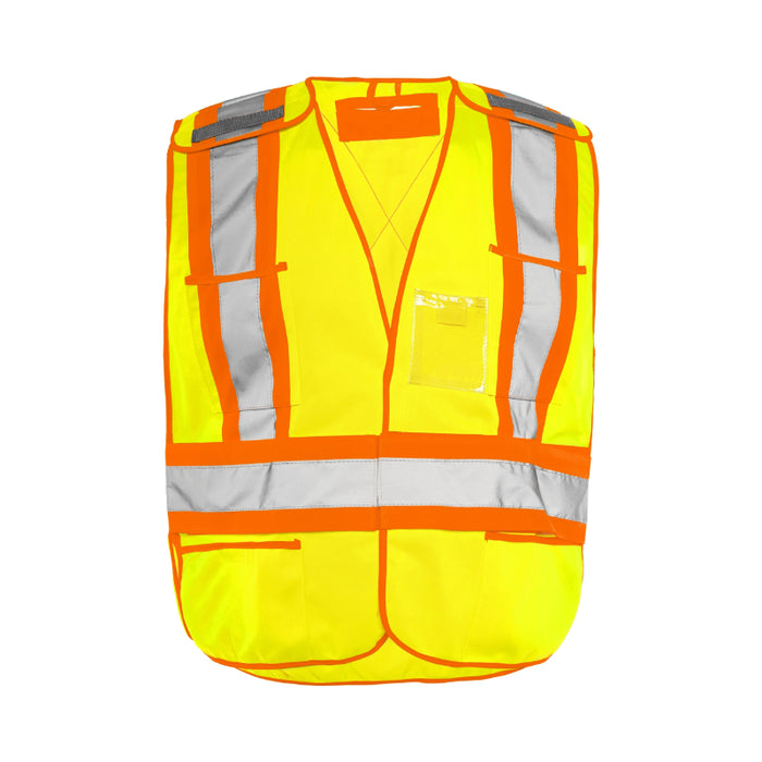 Ground Force® High Visibility 5 Point Tear Away Solid Traffic Vest - TV2