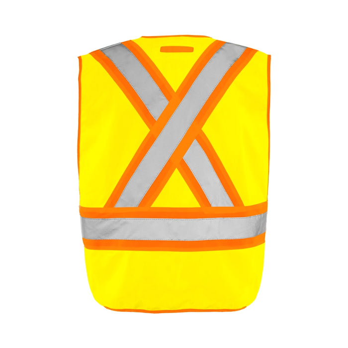 Ground Force® High Visibility 5 Point Tear Away Solid Traffic Vest - TV2