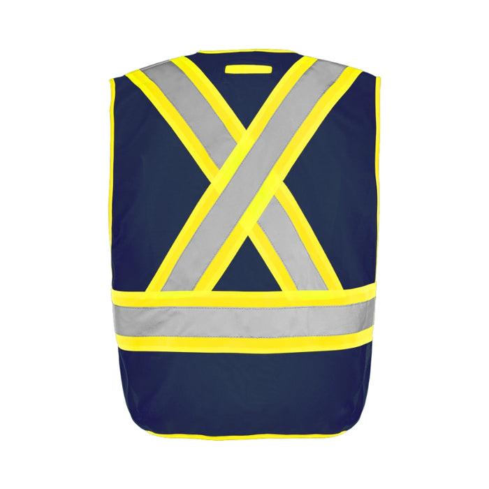 Ground Force® High Visibility 5 Point Tear Away Solid Traffic Vest - TV2