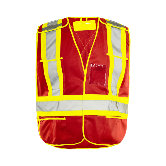 Ground Force® High Visibility 5 Point Tear Away Solid Traffic Vest - TV2