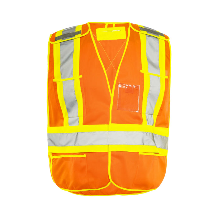 Ground Force® High Visibility 5 Point Tear Away Solid Traffic Vest - TV2