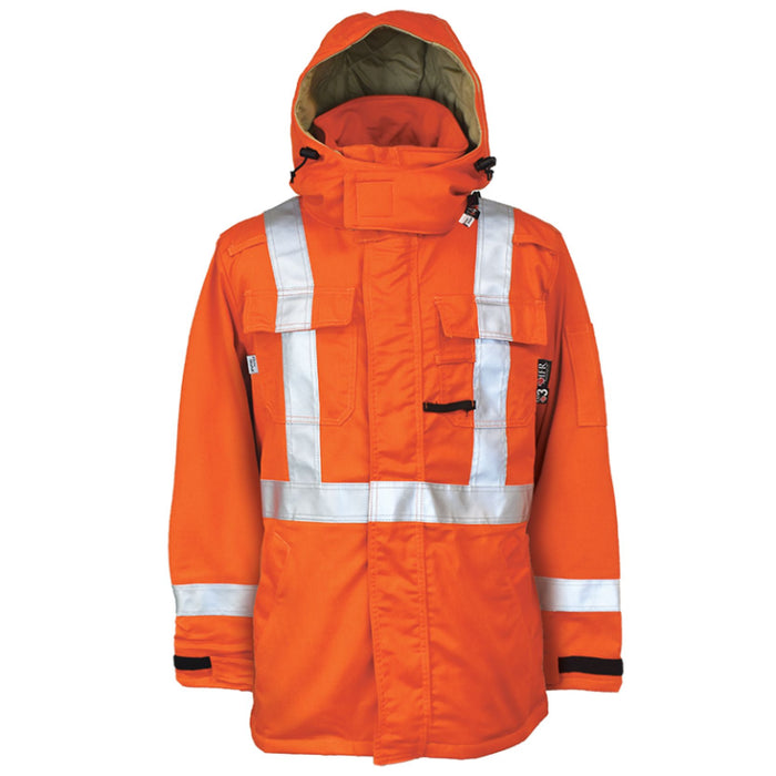 IFR Workwear® 3 In 1 Hi Vis Parka -Hi-Vis Jacket - X Back Style 513 - Orange