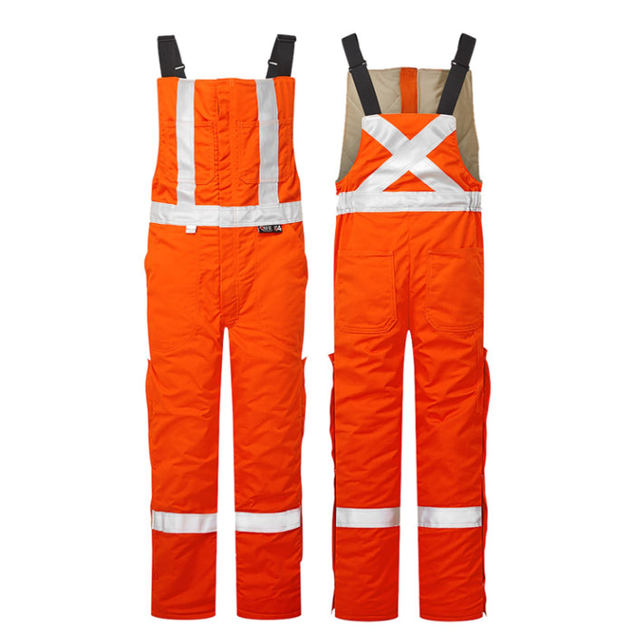 IFR Workwear® Insulated Bib Pants Hi Vis - X Back - Style 525 -Orange