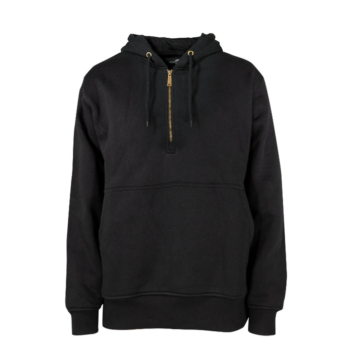 Jackfield® Hooded Cotton Sweater with 1/4 Zip - Black - 70-737