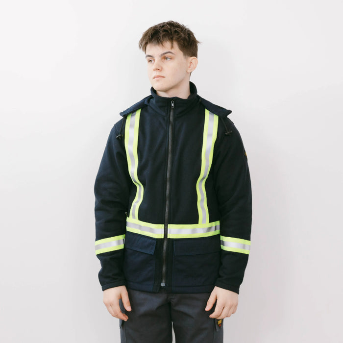 Keltek® FR / Hi Vis Zip Up Fleece Safety Hoodie with Detachable Hood - 492S