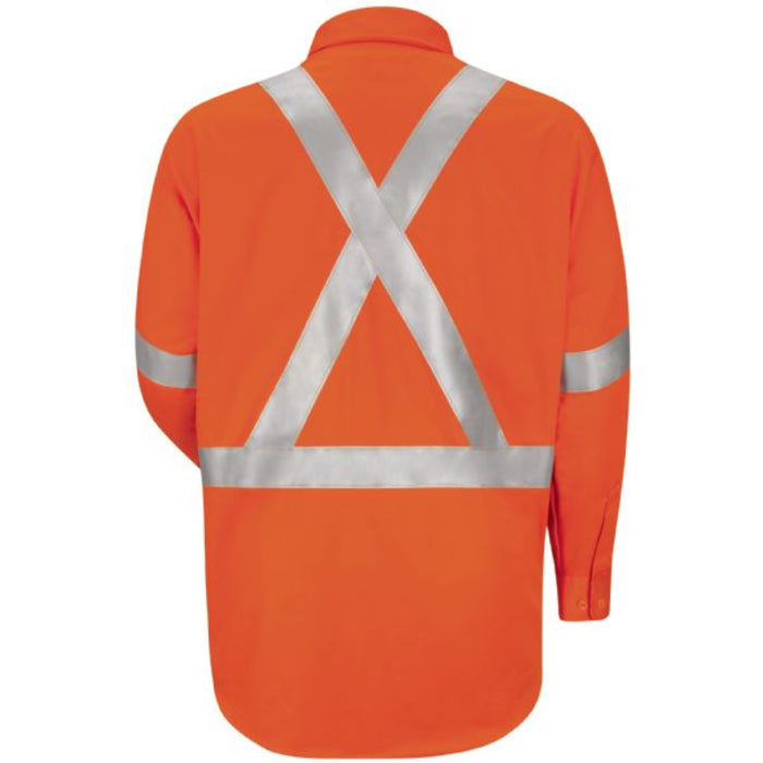 Red Kap® Men's Long Sleeve Cotton Dress Shirt with CSA Compliant Reflective Trim - SC1S