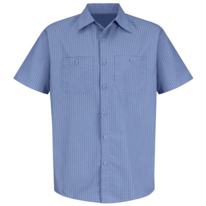 Red Kap® Men's Short Sleeve Industrial Stripe Work Shirt - SB22