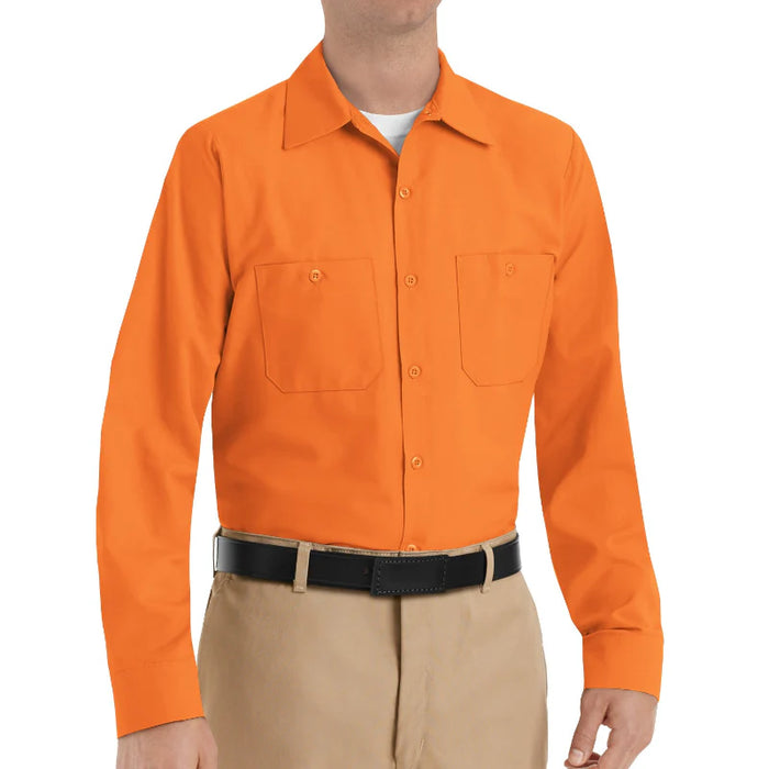Red Kap® Men's Long Sleeve Industrial Work Shirt - Orange - SP14