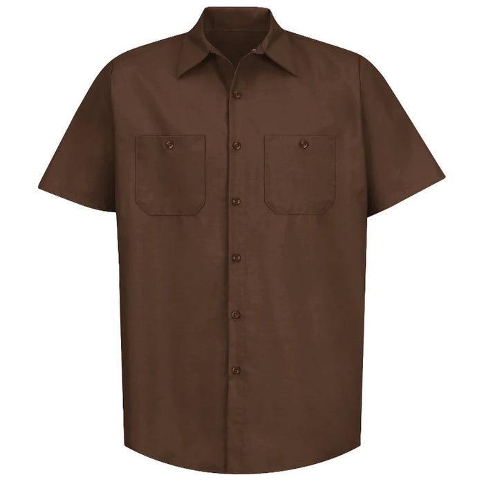 Red Kap® Men's Short Sleeve Industrial Work Shirt - Chocolate Brown - SP24