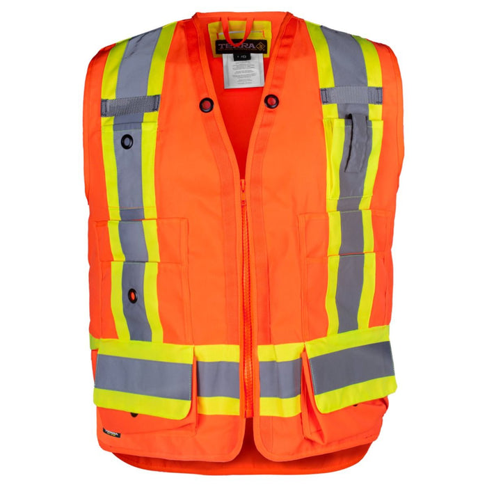 Terra® Hi-Vis Surveyor's Safety Vest with Zipper Closure - 116624