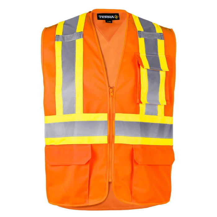 Terra® Hi-Vis Polyester Safety Vest with Zipper - CSA Compliant - 116629