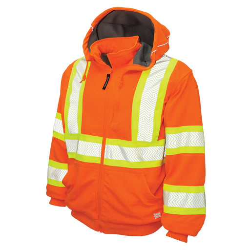Tough Duck Fleece Thermal Lined Safety Hoodie with Adjustable Drawcord - CSA Compliant - SJ16