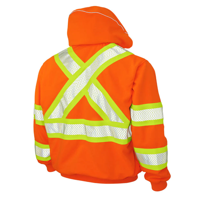Tough Duck Fleece Thermal Lined Safety Hoodie with Adjustable Drawcord - CSA Compliant - SJ16