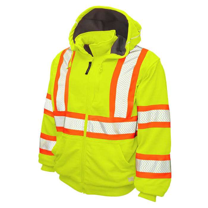 Tough Duck Fleece Thermal Lined Safety Hoodie with Adjustable Drawcord - CSA Compliant - SJ16