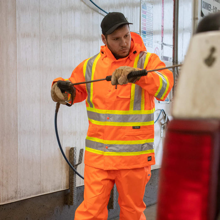 Tough Duck Hi-Vis CSA Compliance - Pull-On Ripstop Safety Rain Pant - S374
