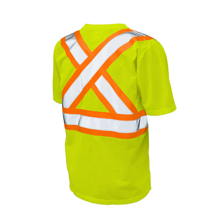 Tough Duck Hi-Vis Micro Mesh Short Sleeve Safety T-Shirt with Pocket - CSA Compliant - S392