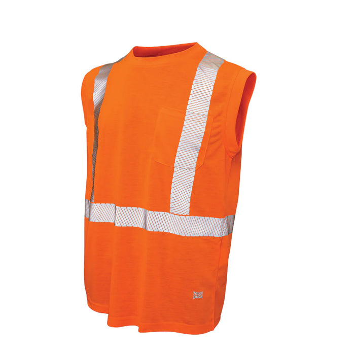 Tough Duck Hi-Vis Polyester Jersey Sleeveless Safety T-Shirt - CSA Compliant - ST15