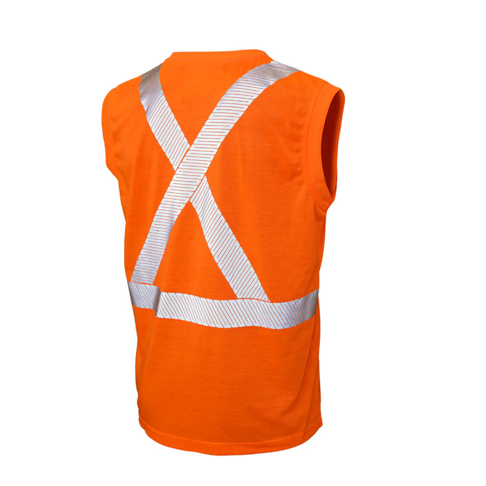 Tough Duck Hi-Vis Polyester Jersey Sleeveless Safety T-Shirt - CSA Compliant - ST15