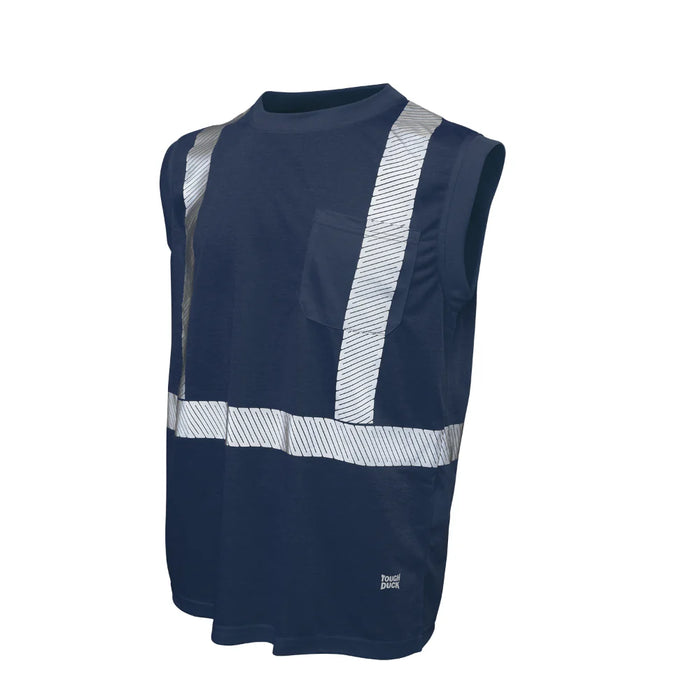 Tough Duck Hi-Vis Polyester Jersey Sleeveless Safety T-Shirt - CSA Compliant - ST15