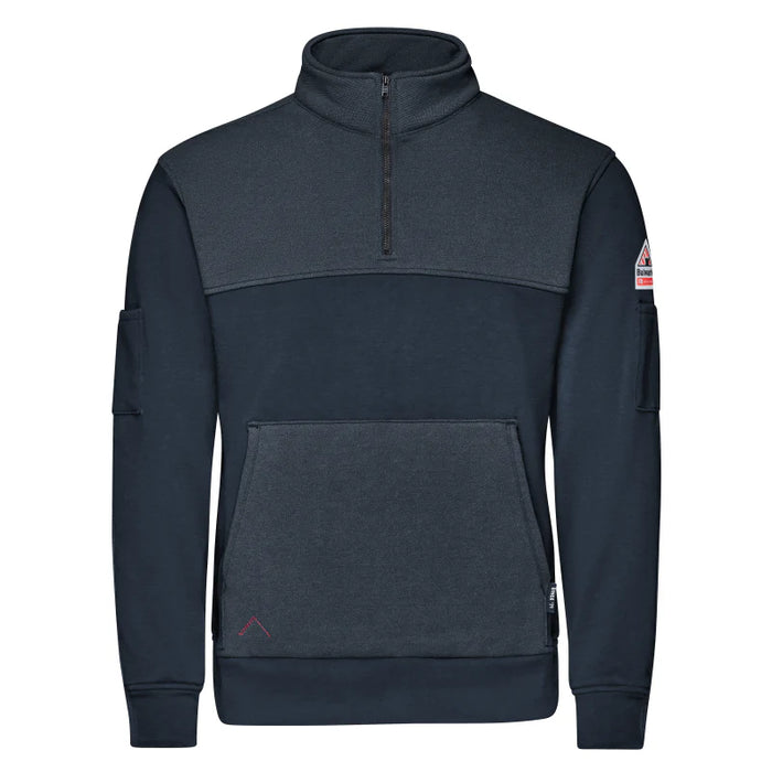 Bulwark® Flame Resistant Men's Quarter-Zip Fleece Navy - SMZ2