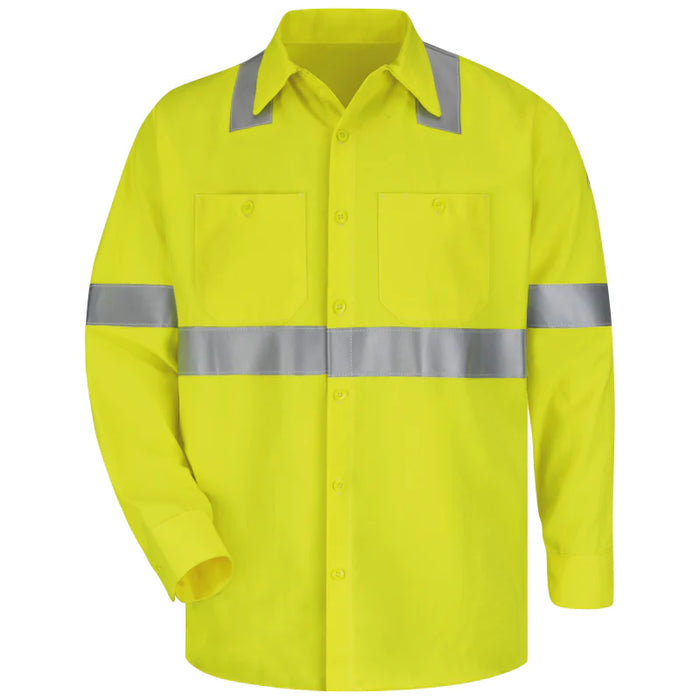 Bulwark® Men's Flame Resistant - Hi Vis Midweight Work Shirt - Yellow - SMW4